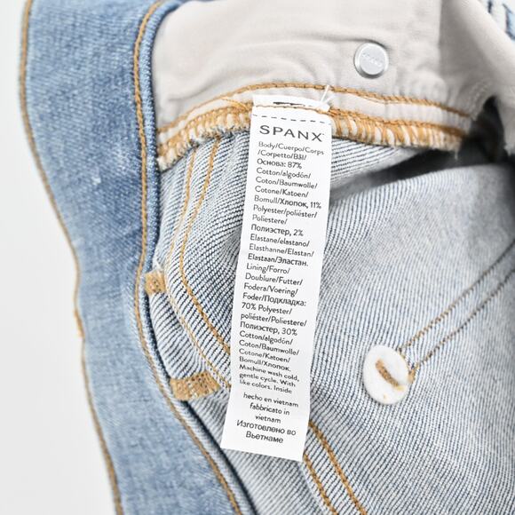 SPANX Jeans Womens Size LP Kick Flare Indigo Sky Pull On Stretch Blue Denim NEW - Picture 9 of 13